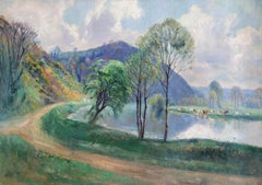 Vaches au prés au bord de l'Orne