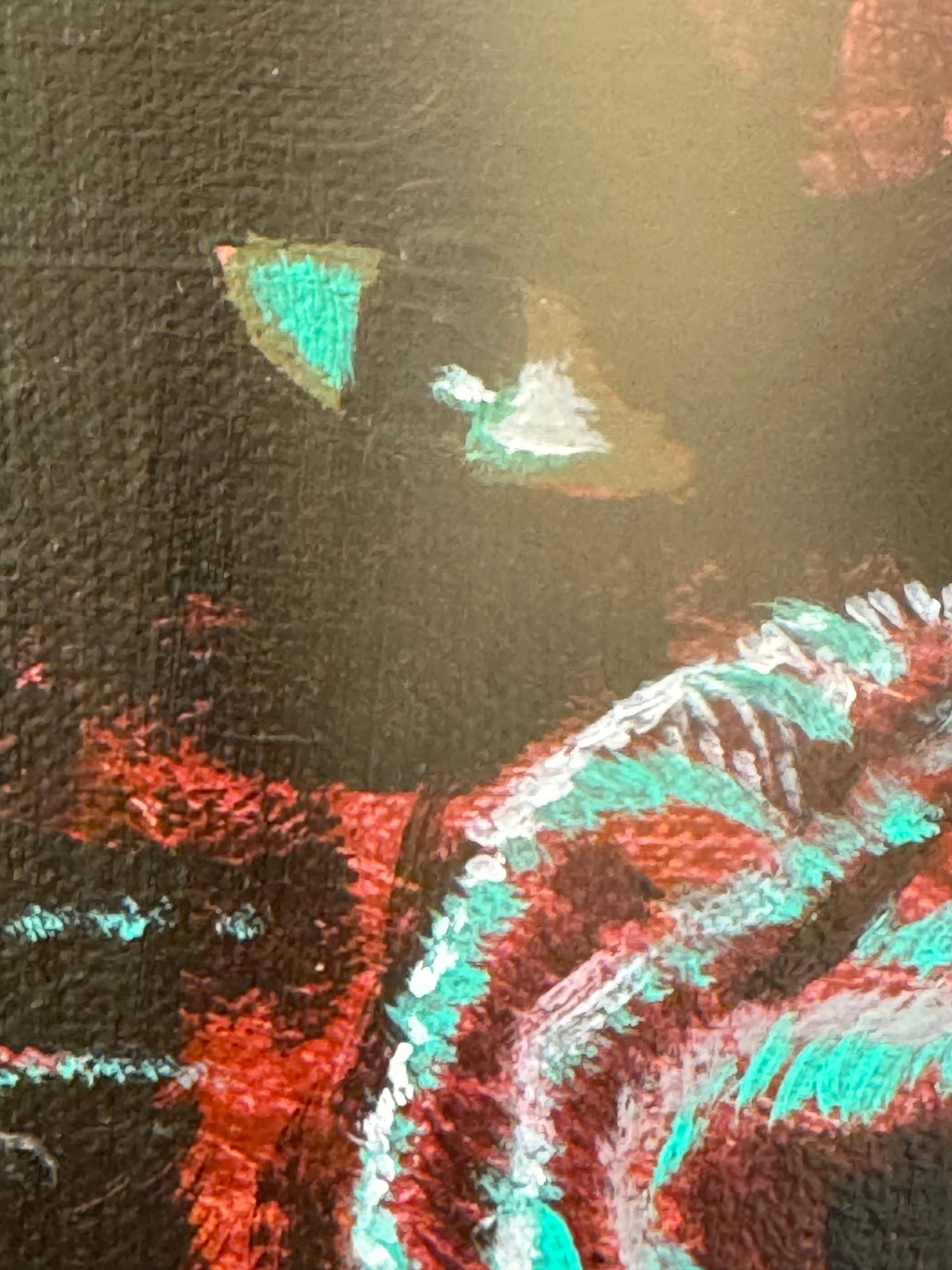 Acrylic on Canvas. Expressionistic Animal Painting. Small Scale. For Sale 2