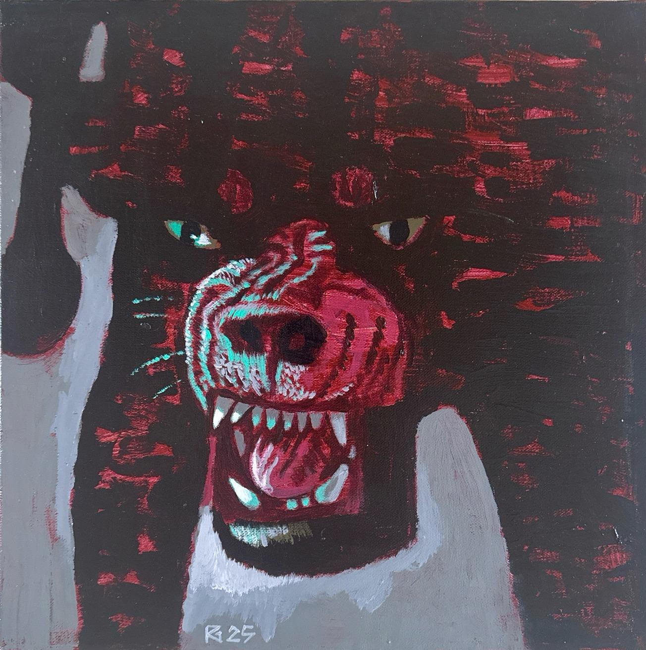 Acryl auf Leinwand. Expressionistische Tiermalerei. Kleiner Maßstab.