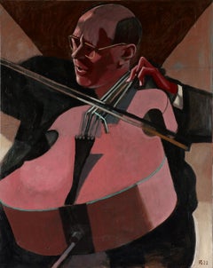 Peinture acrylique d'un peintre lituanien établi - commentaires culturels - musique