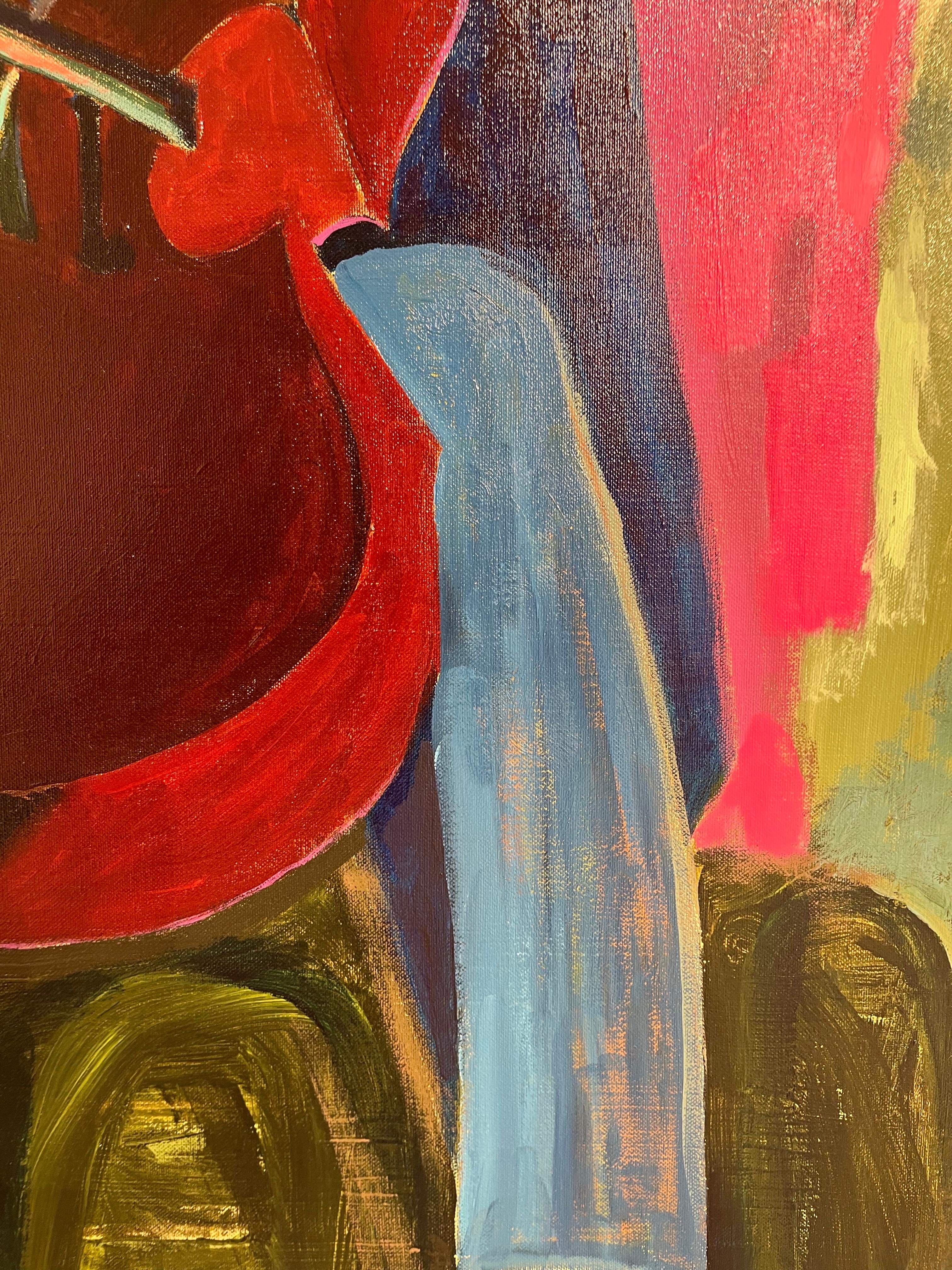 Acrylgemälde eines Geigenspielers in lebhaften Farben. Musik und Ausdruck im Angebot 5