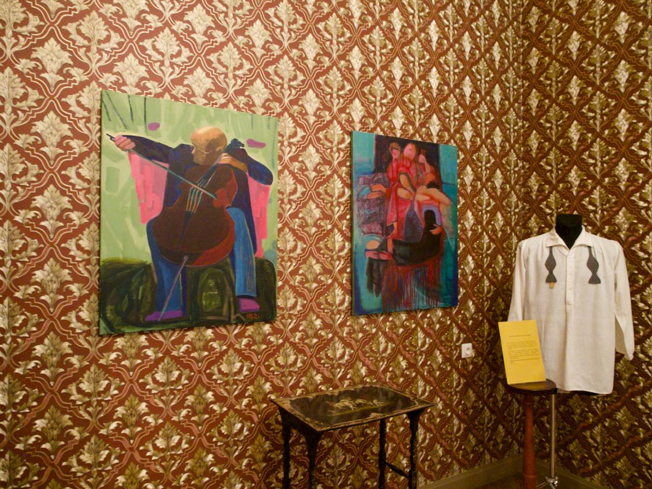 Acrylgemälde eines Geigenspielers in lebhaften Farben. Musik und Ausdruck (Zeitgenössisch), Painting, von Raimondas Gailiunas