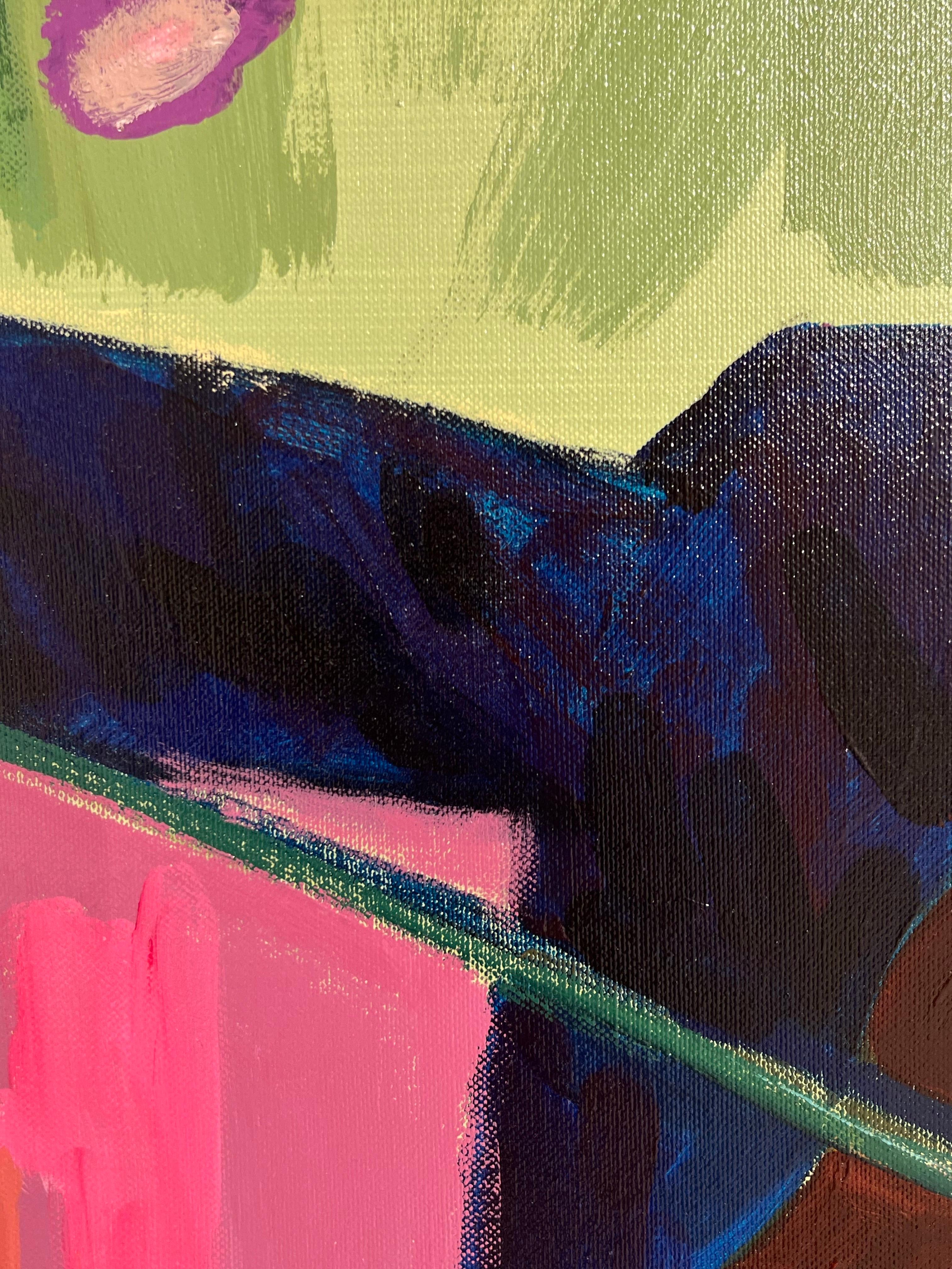 Acrylgemälde eines Geigenspielers in lebhaften Farben. Musik und Ausdruck im Angebot 4