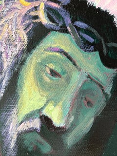 Figurative Expressionist oil Painting, Religious, Christ with Crown of Thorns