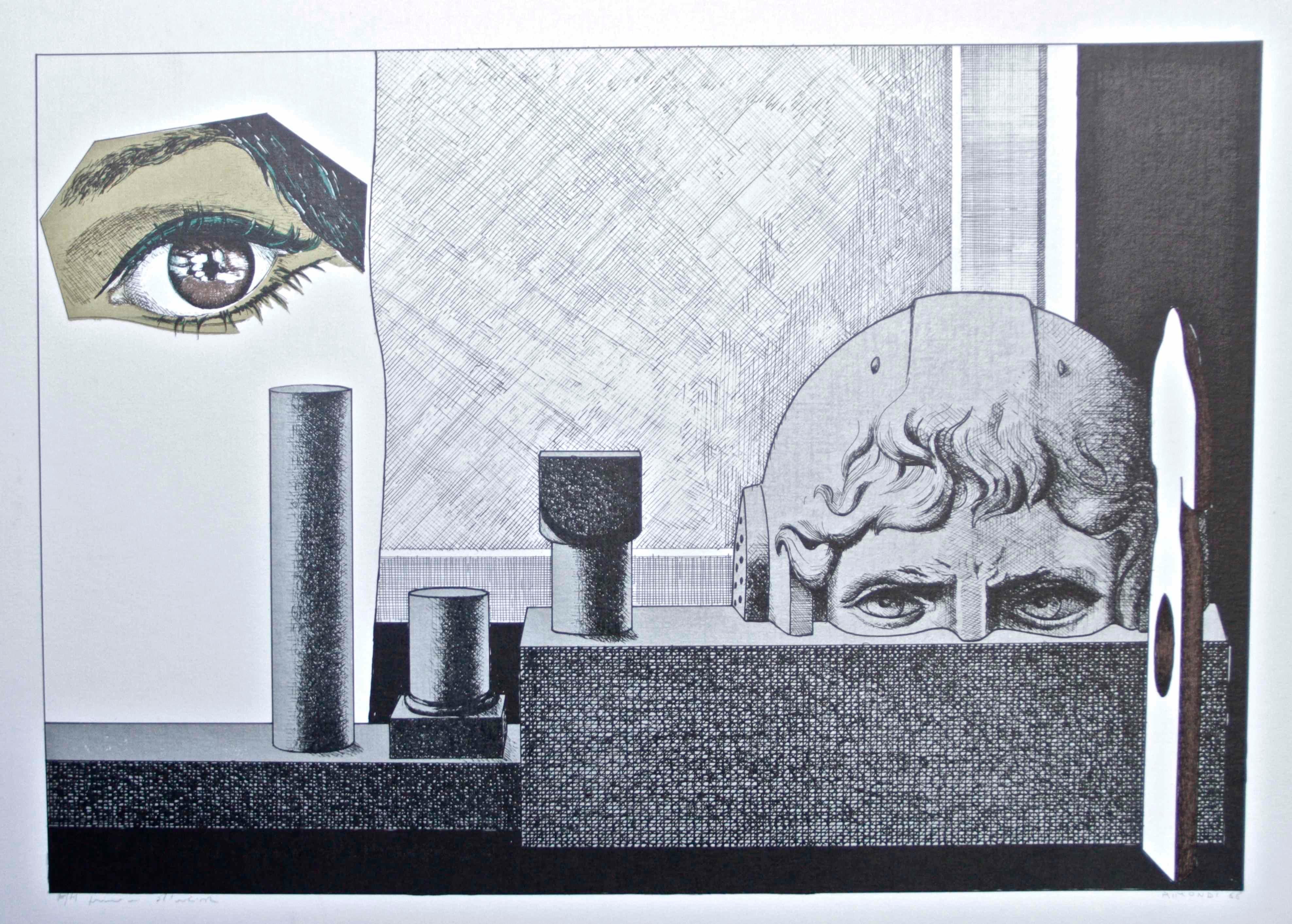 Composition - Lithograph by Raimondo Rimondi - 1968