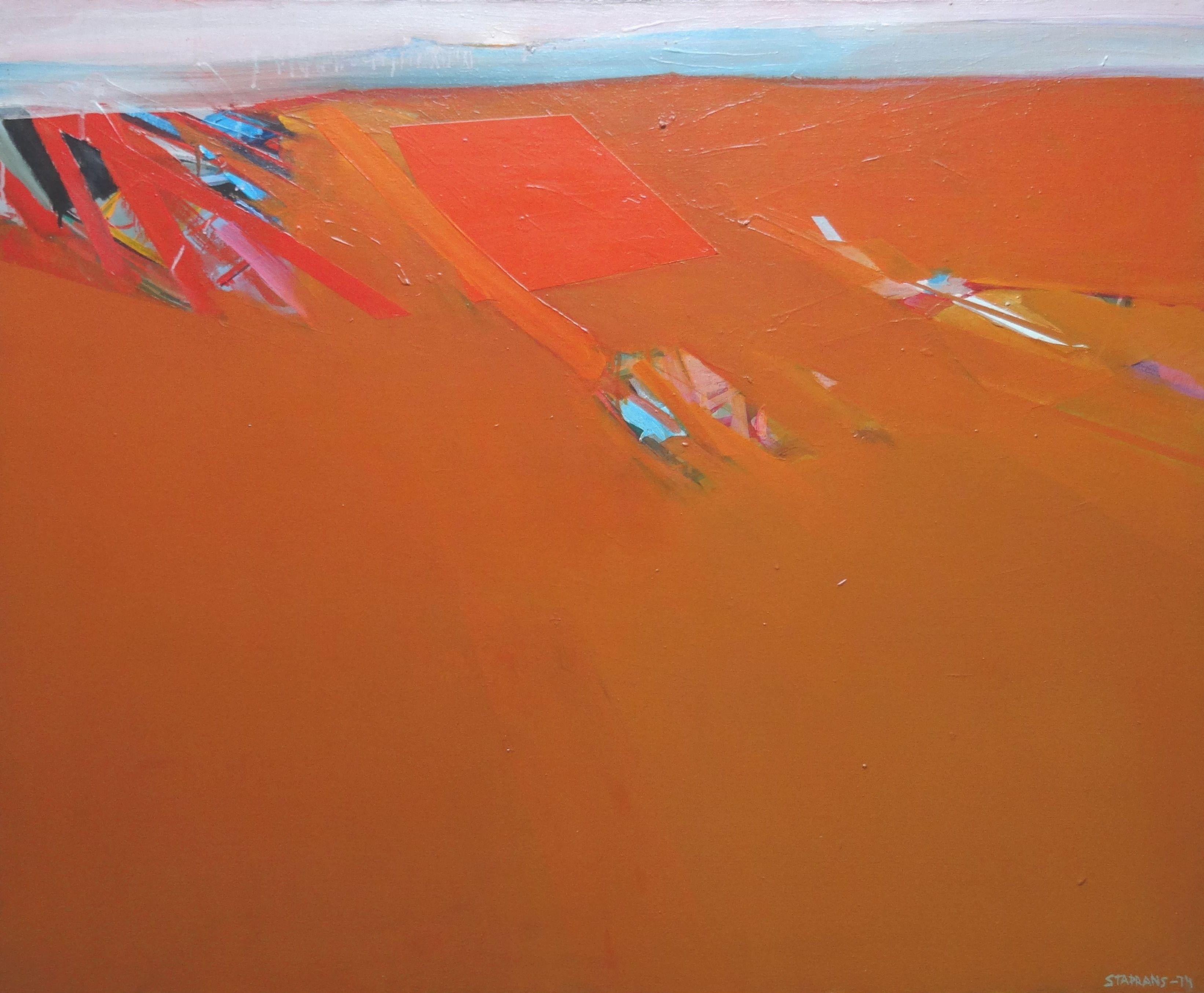 Raimonds Staprаns  Abstract Painting - Raimonds Staprans - Desert. 1974, oil on canvas, 95, 5x116 cm
