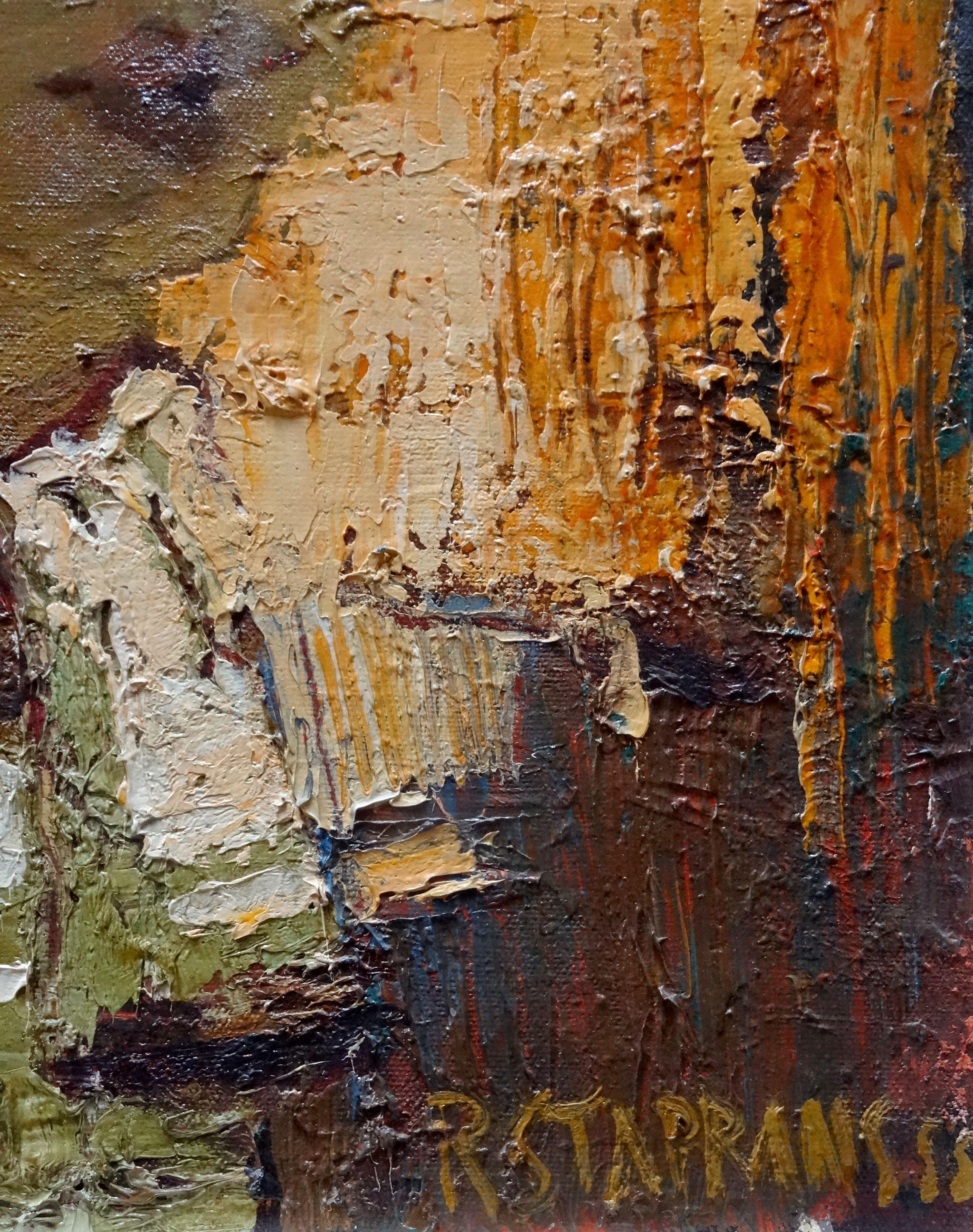 Ritratto di donna. 1955, olio su tela, 50,5 x 40,6 cm - Portrait Painting Marrone di Raimonds Staprаns 