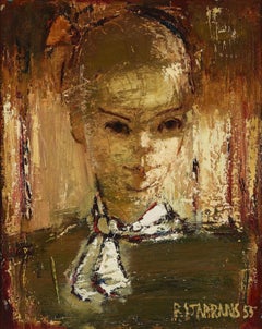 Vintage Woman portrait. 1955, oil on canvas, 50.8 x 40.6 cm