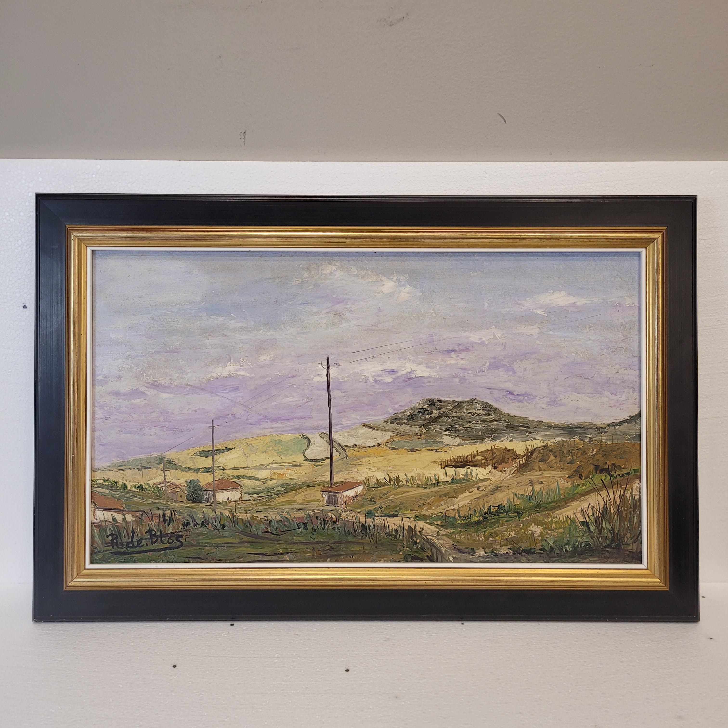 Öl auf Leinwand Kastilische Landschaft von Raimundo de Blas Spanien (Braun), Landscape Painting, von  Raimundo de Blas  (Mucientes, 1910-1975)