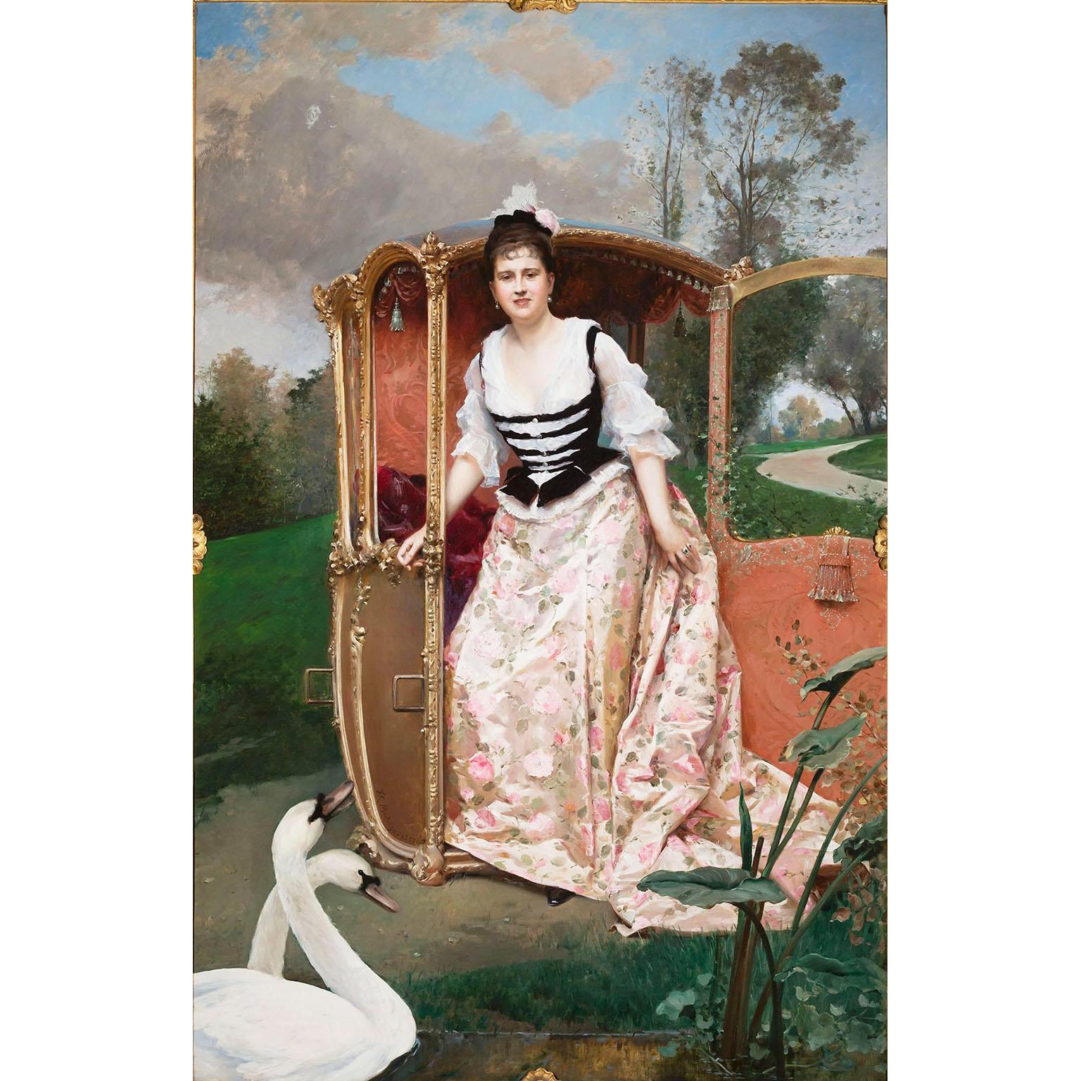 Raimundo de Madrazo y Garreta Óleo palaciego sobre lienzo Retrato Isabelle McCreery en venta 1