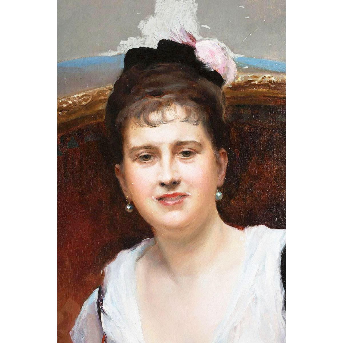 Raimundo de Madrazo y Garreta Óleo palaciego sobre lienzo Retrato Isabelle McCreery en venta 4