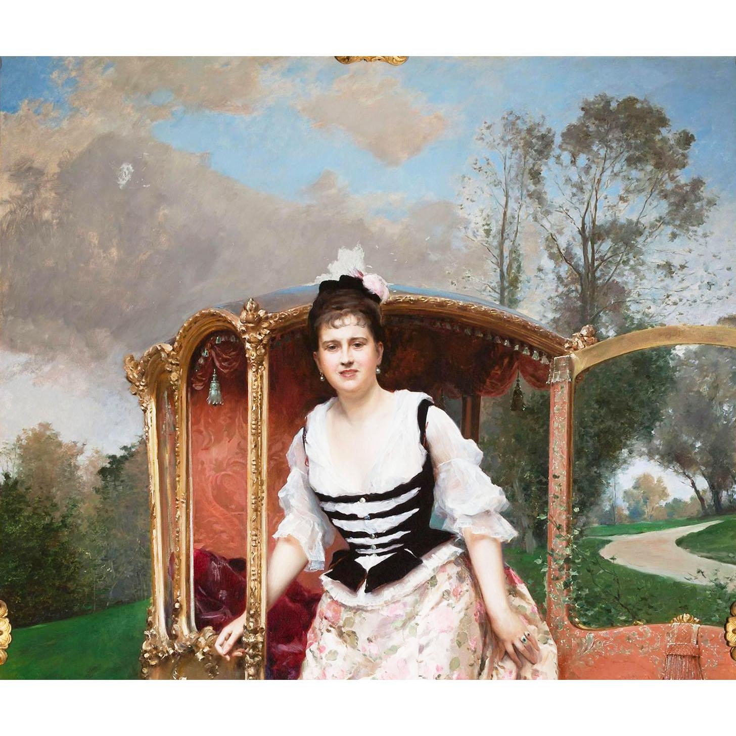 Raimundo de Madrazo y Garreta Óleo palaciego sobre lienzo Retrato Isabelle McCreery en venta 6