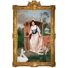 Antique Raimundo de Madrazo y Garreta Palatial Oil on Canvas Portrait Isabelle McCreery