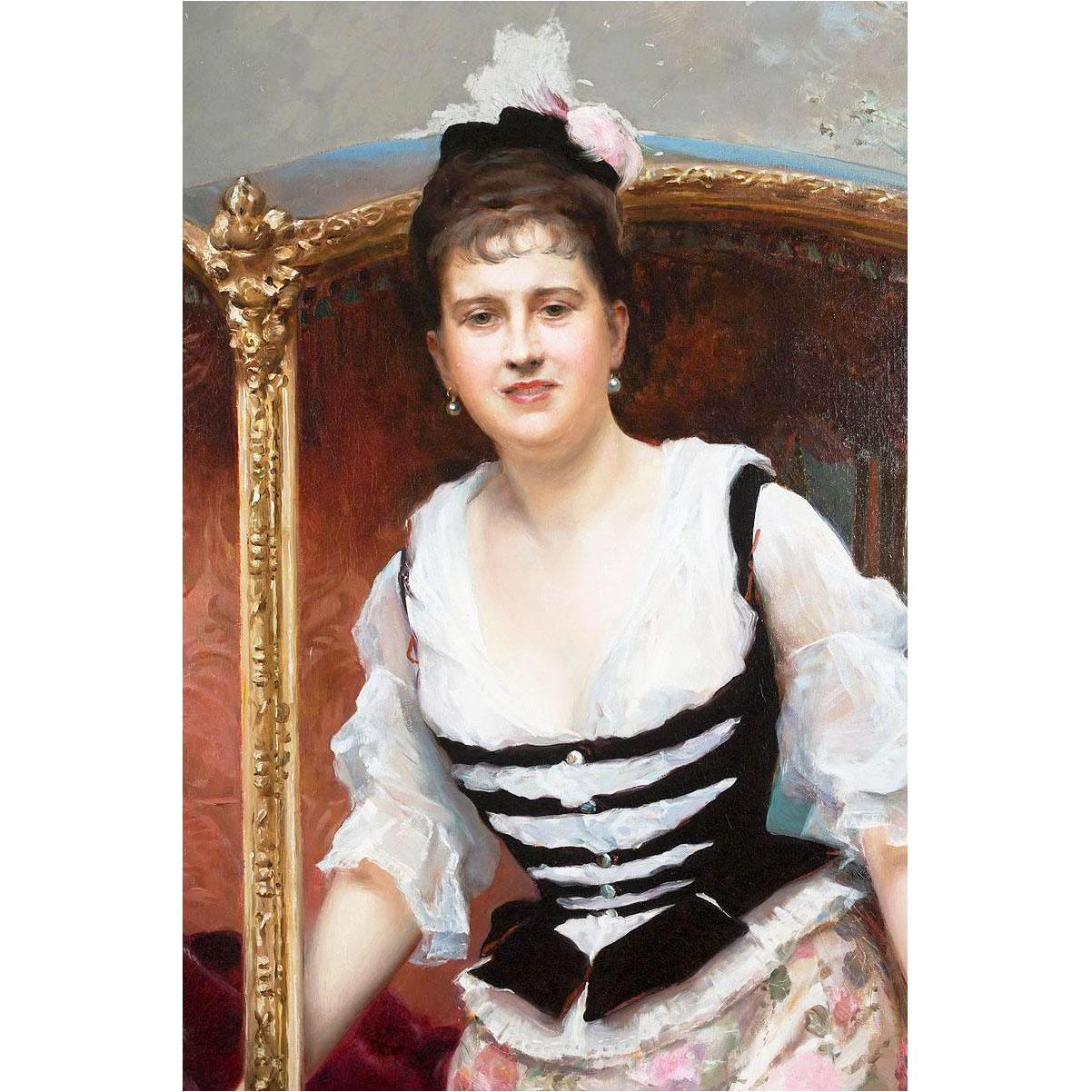 Sculpté Raimundo de Madrazo Y Garreta, huile sur toile Palatial en vente