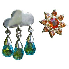 Rain and sun earring studs