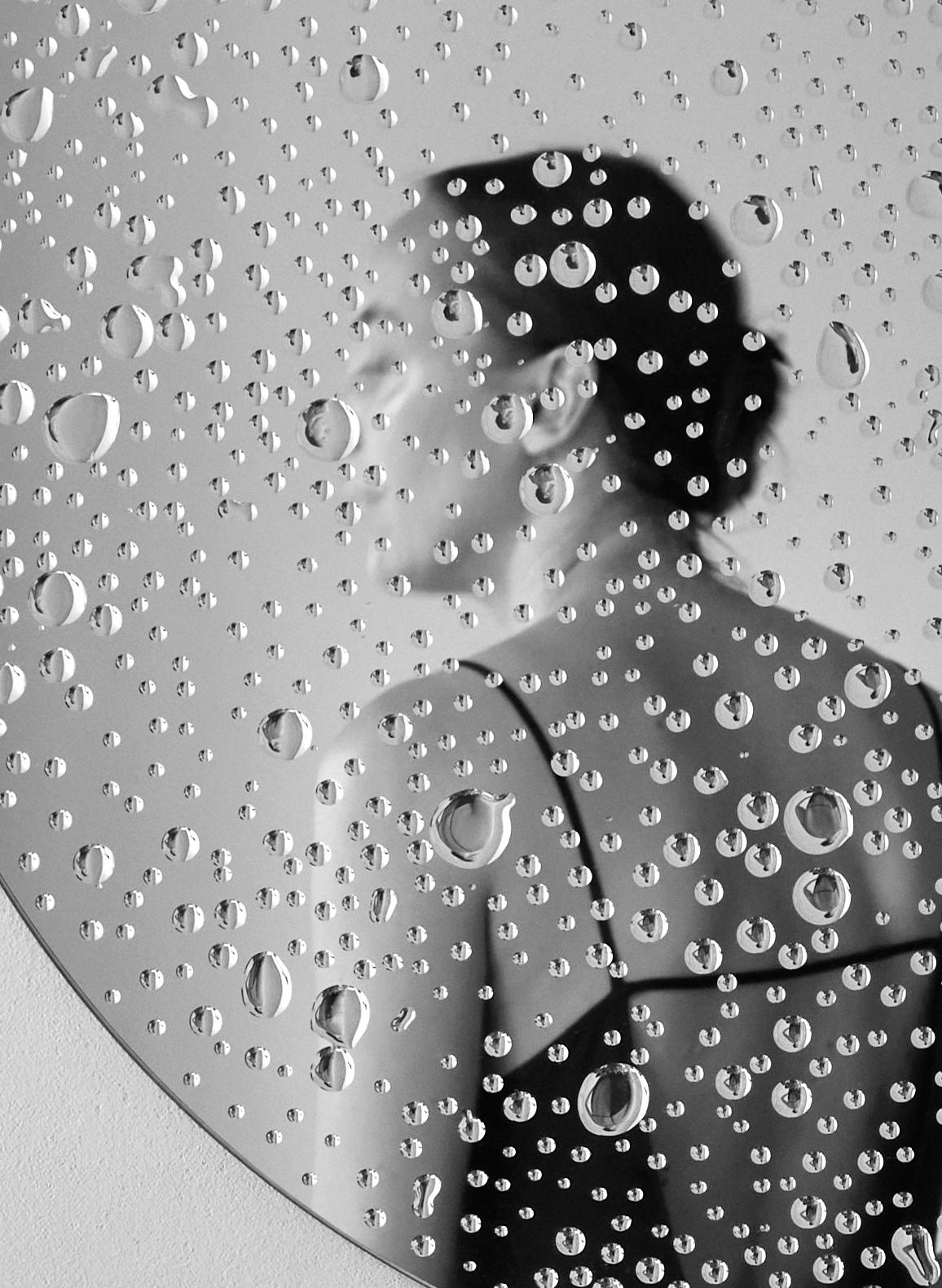 Czech RAIN: Contemporary mirror with drops effect For Sale