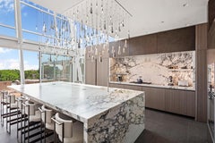 Rain Drop 22 Mixed Size Blown Glass Chandelier for Dining Room by Shakuff