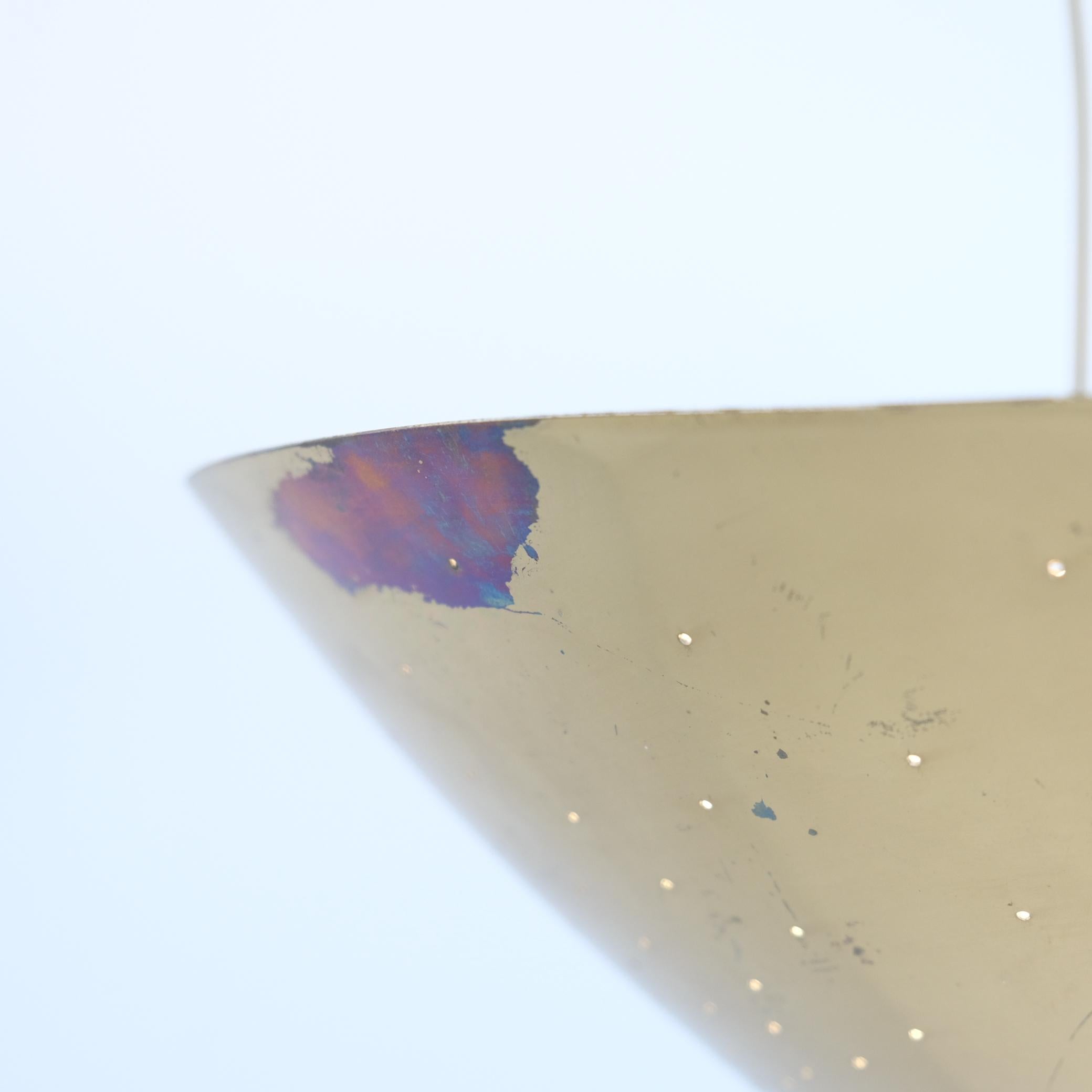 Rain Drops Perforated Brass Lisa Johansson-Papé Chandelier 61-373, Orno 1950s For Sale 2