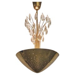 Lampadario a gocce di pioggia in ottone traforato Lisa Johansson-Papé 61-373, Orno 1950s