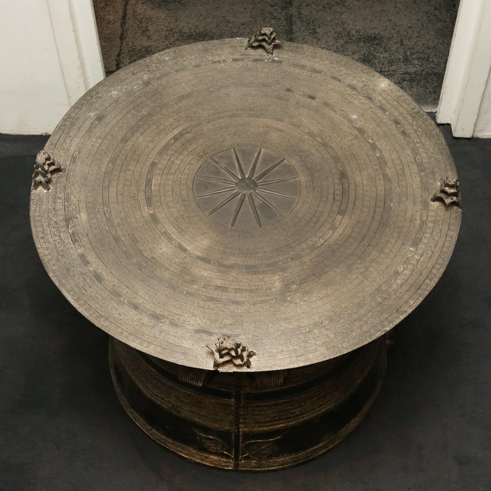 bronze drum coffee table