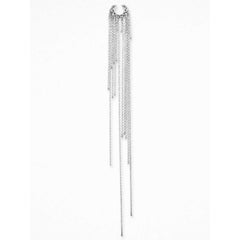 Rain Ear Cuff with Chains in 925 Sterling Silver with Rhodium Plating by O Sh