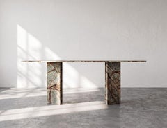 Rain Forest Green Marble Dining Table - Custom Ellipse Marble Table