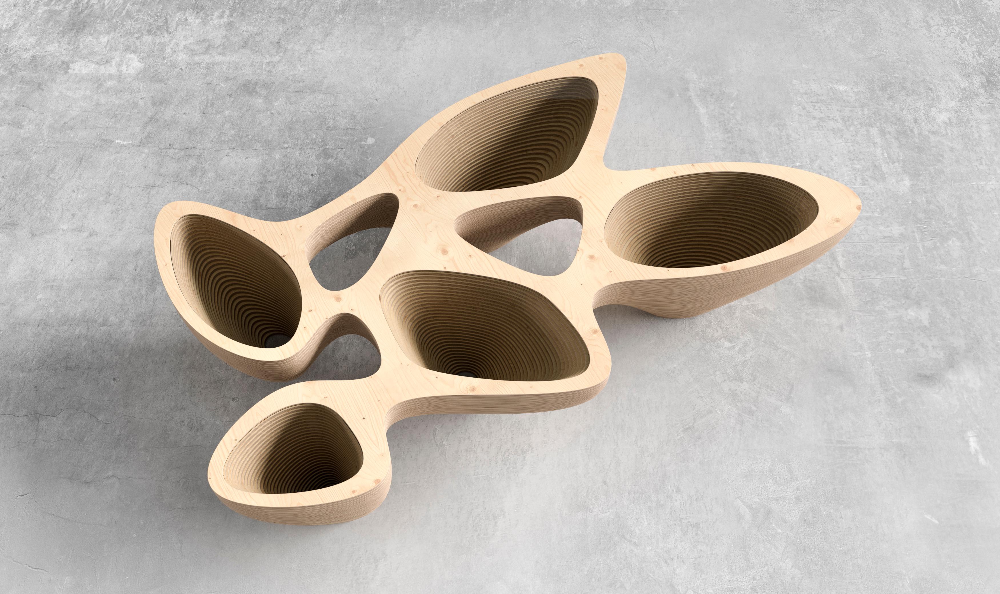 Travail du bois Table de rassembleur Rain en vente