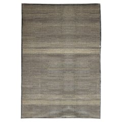 Rain No.2, Mid-Century Modern Gray and Cream Wool Persian Carpet