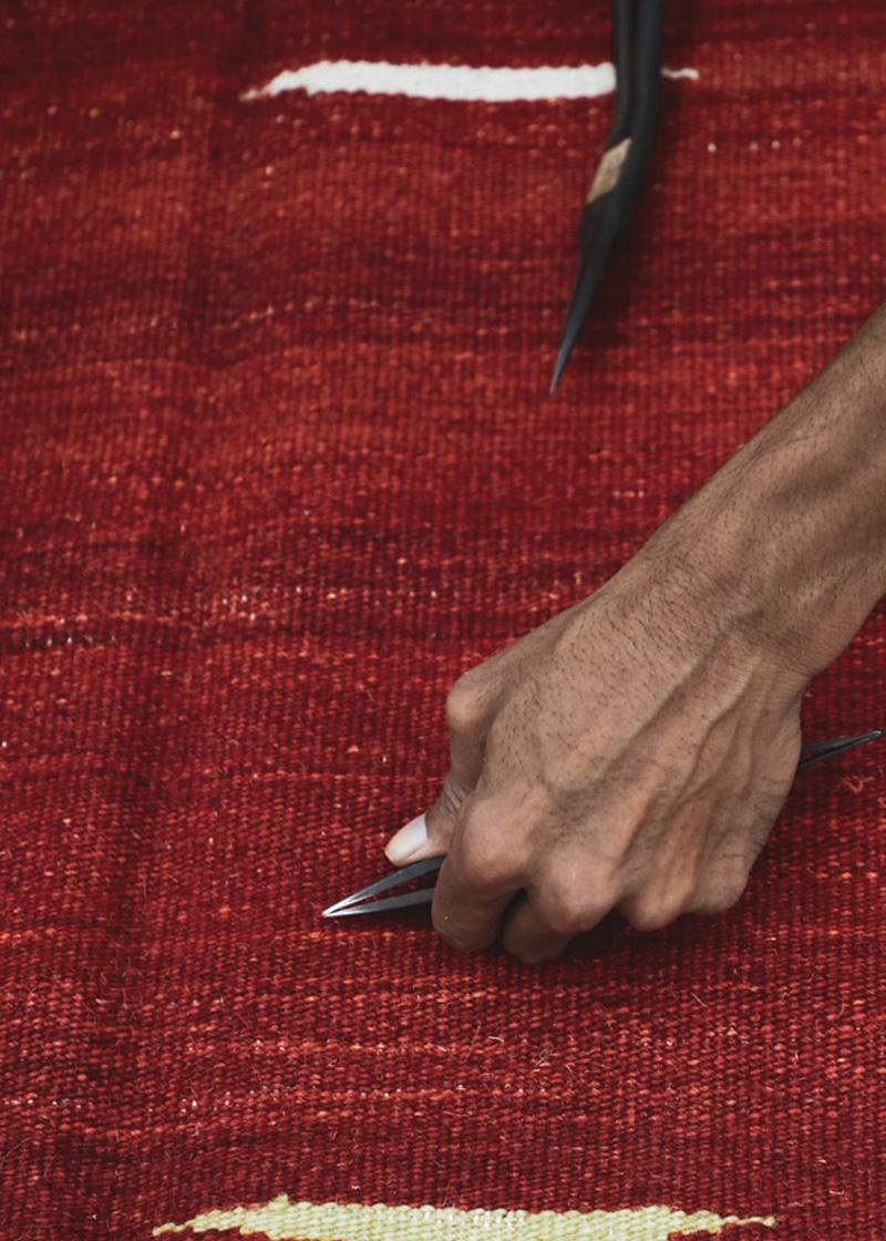XXIe siècle et contemporain Tapis Rose Garden, Kilim en laine tissé à la main en vente