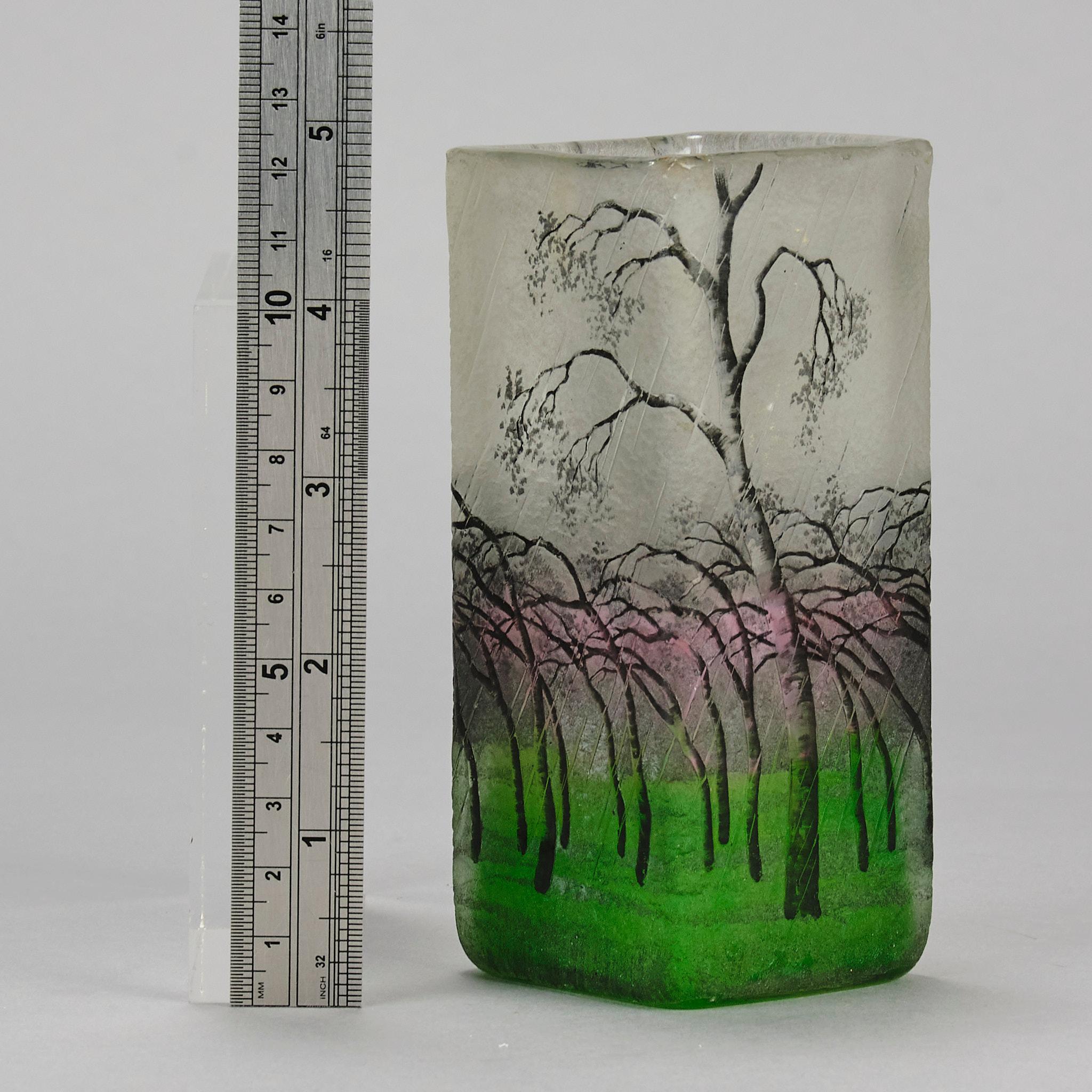 Vaso in vetro Art Nouveau dei primi del Novecento intitolato 
