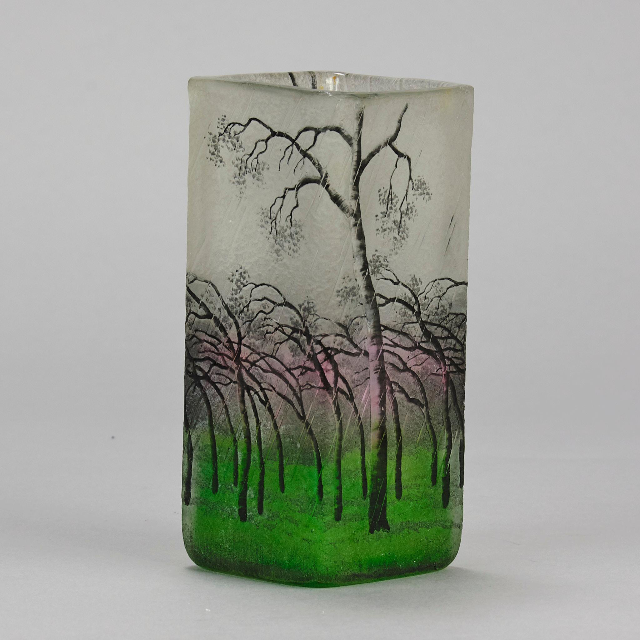 Vetro Vaso in vetro Art Nouveau dei primi del Novecento intitolato 