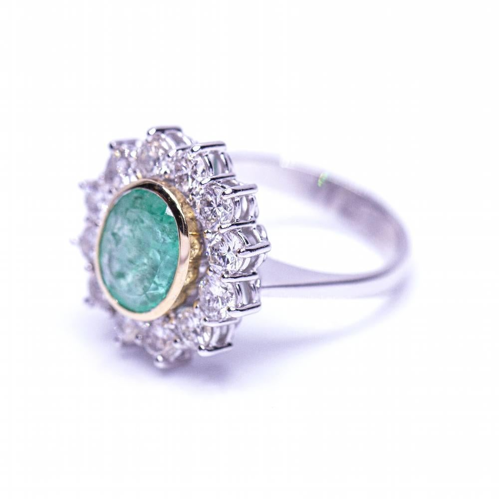RAINA Ring mit Diamanten und Smaragd Damen im Angebot