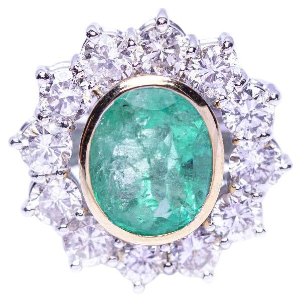 RAINA Ring mit Diamanten und Smaragd im Angebot