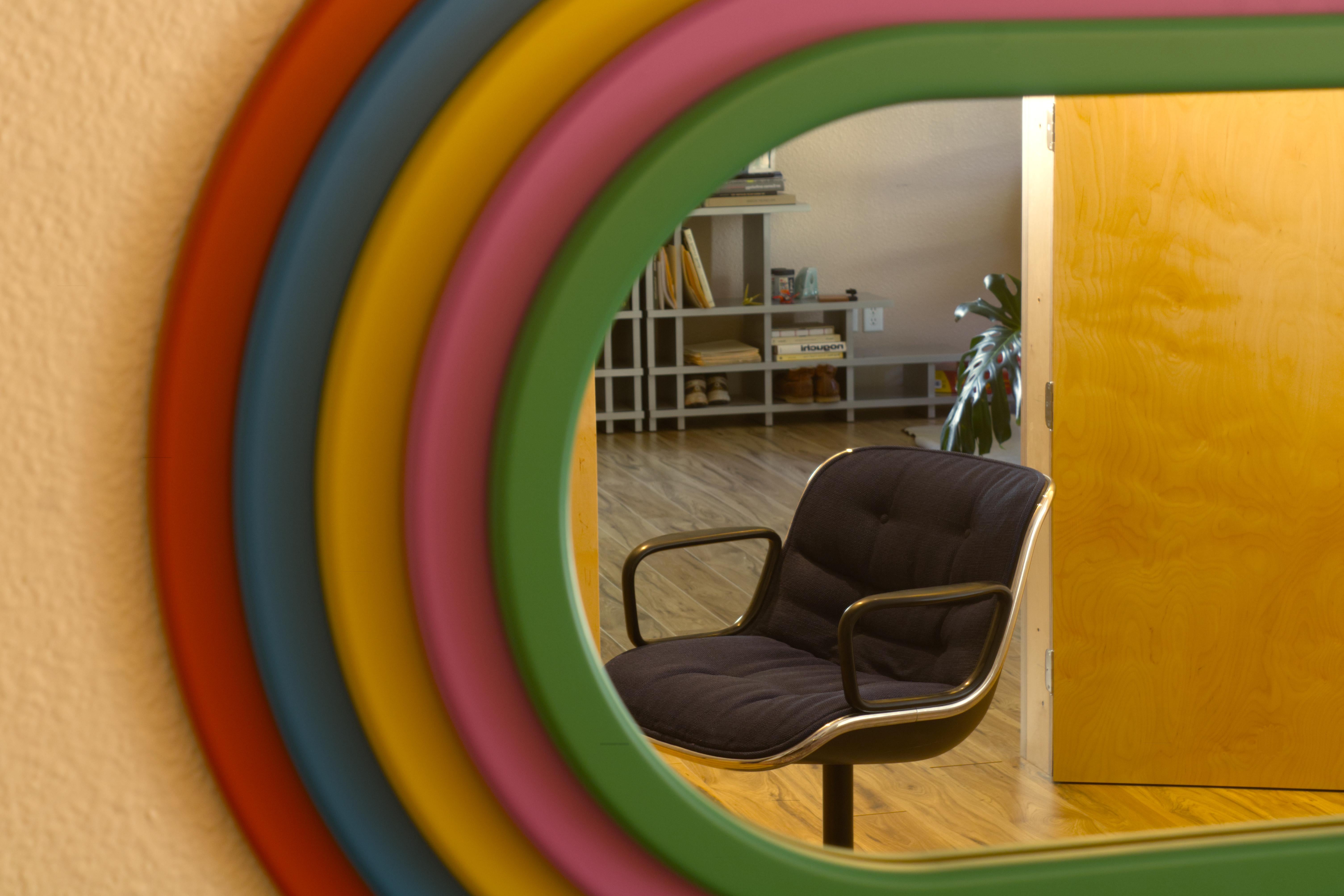 Contemporary Rainbolwa Mirror By Greg Palombo. Inspired by Ettore Sottsass Ultrafragola For Sale