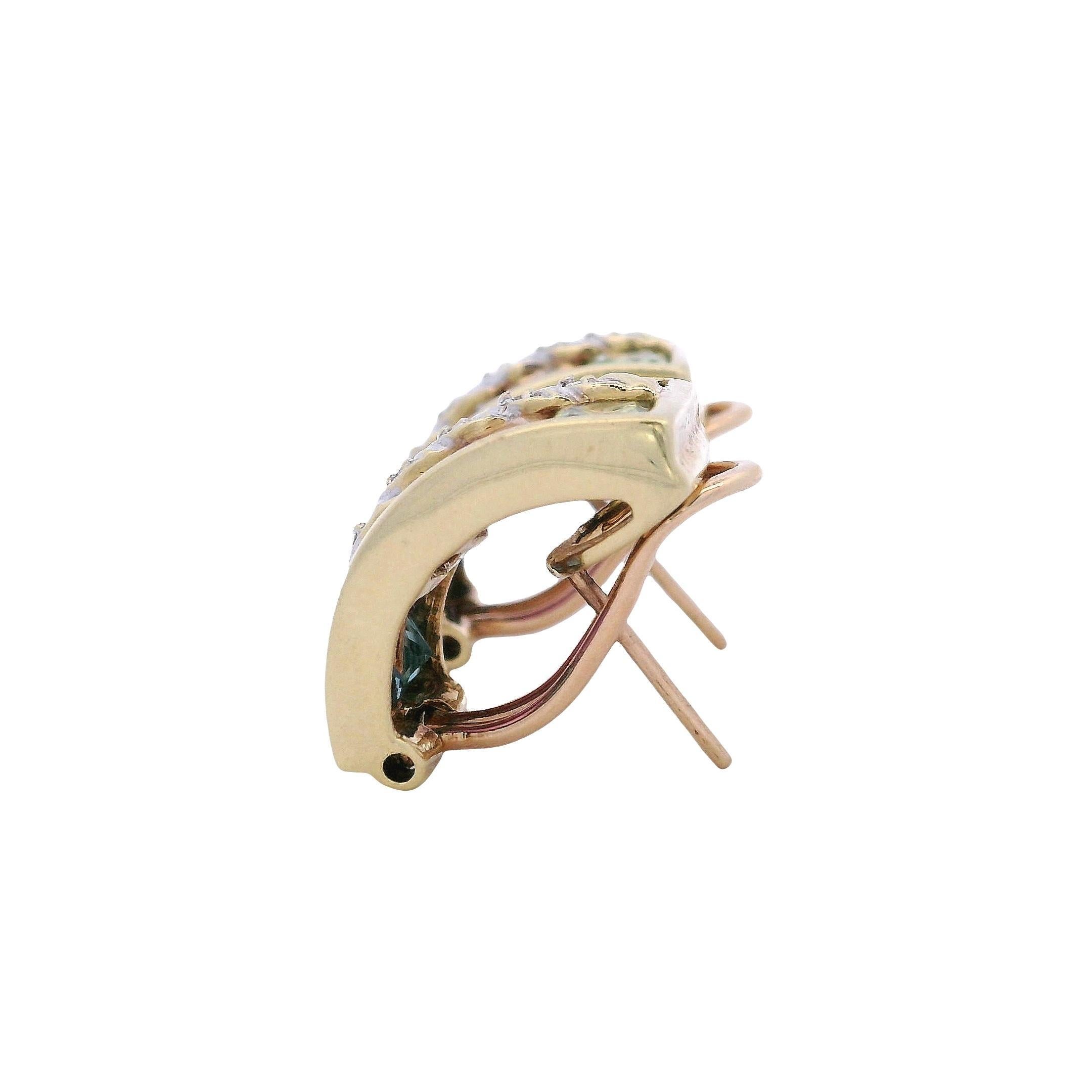 Femenino o masculino Pendientes Arco Iris de Oro de 18 Kt con Piedras Preciosas Multicolor y Diamantes en venta