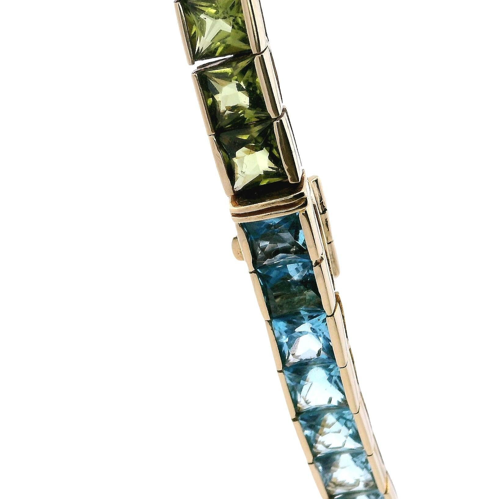 da uomo o donna Rainbow 18kt yellow Gold Necklace with 41.4 Cts in Multi Gemstones in vendita