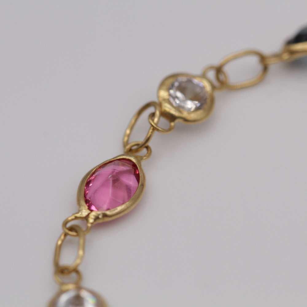 Women's RAINBOW Bracelet in 18K Yellow Gold with Multicolor Gemstones – Luxury Jewelry For Sale