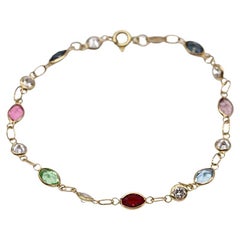 RAINBOW Bracelet in 18K Yellow Gold with Multicolor Gemstones – Luxury Jewelry