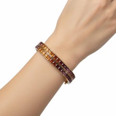 Regenbogen-Armband aus 18kt Gelbgold mit 36,90 Karat in Multicolor-Edelsteinen
