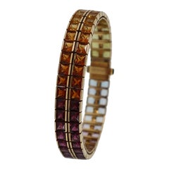 Rainbow Bracelet in 18kt yellow Gold with 36.90 Cts in Multicolor Gemstones