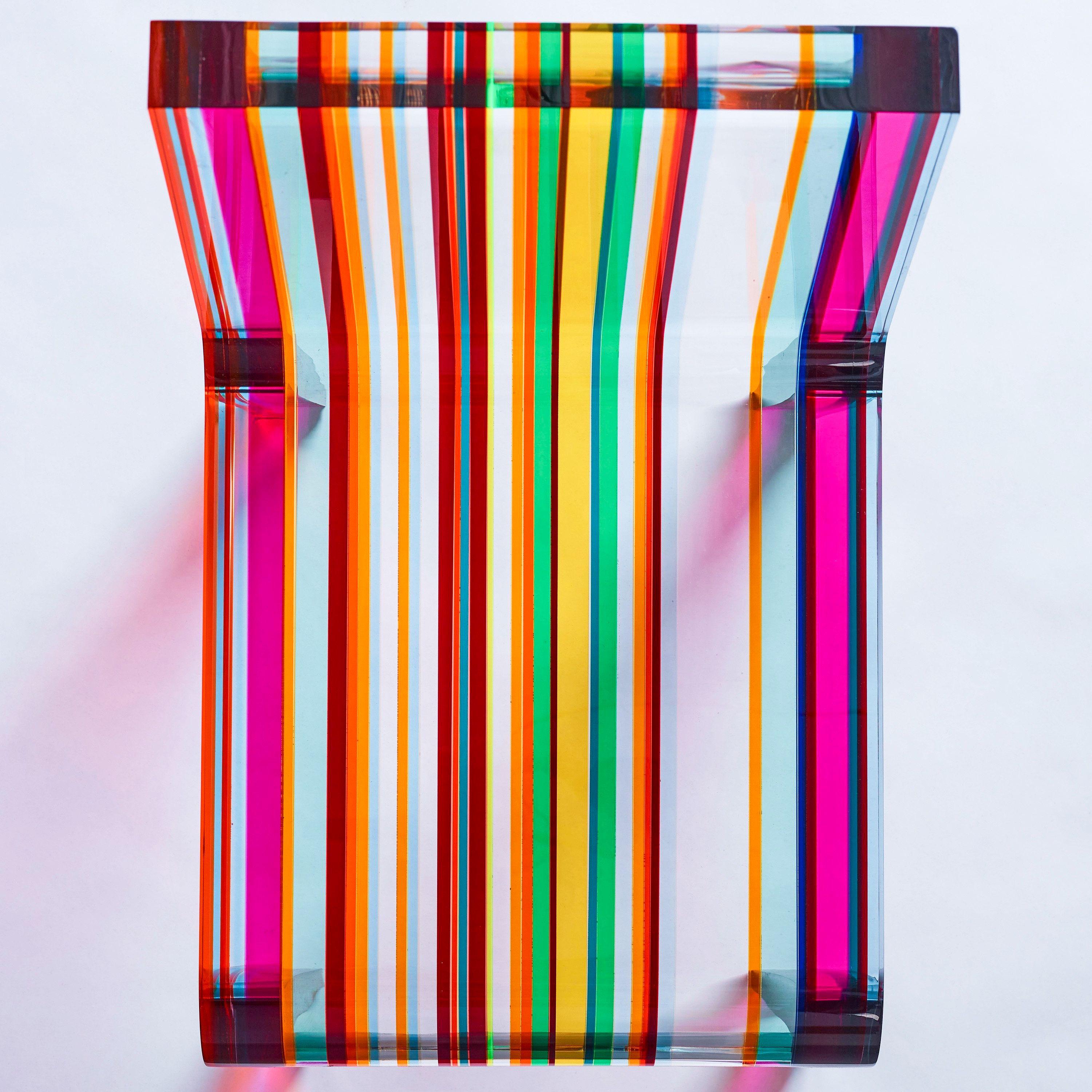 Resin Rainbow Chair by Patrick Norguet for Cappellini 2000 Multi-Color Lucite Acrylic For Sale