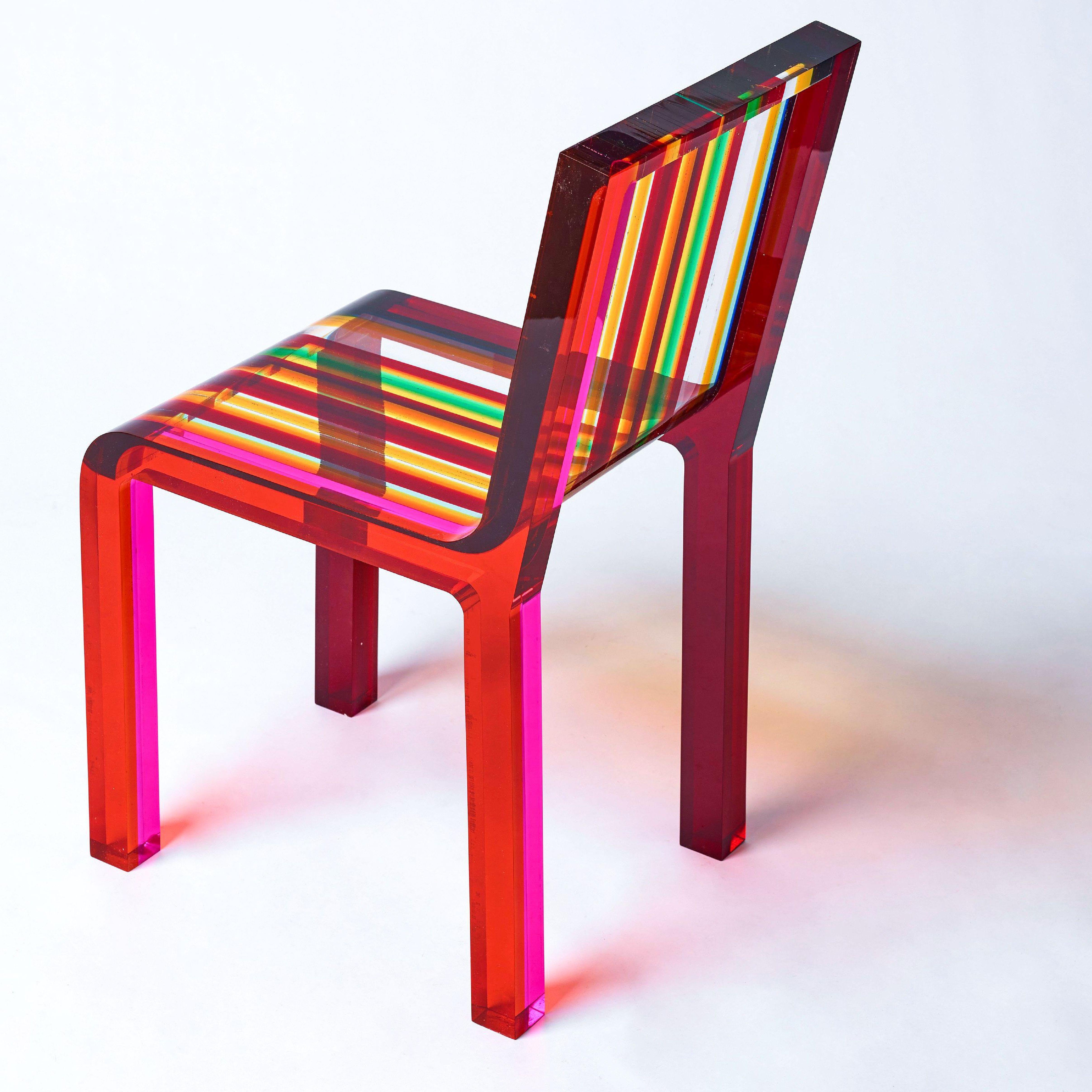 Regenbogenstuhl von Patrick Norguet für Cappellini 2000 Mehrfarbiges Lucite-Acryl (Italienisch) im Angebot