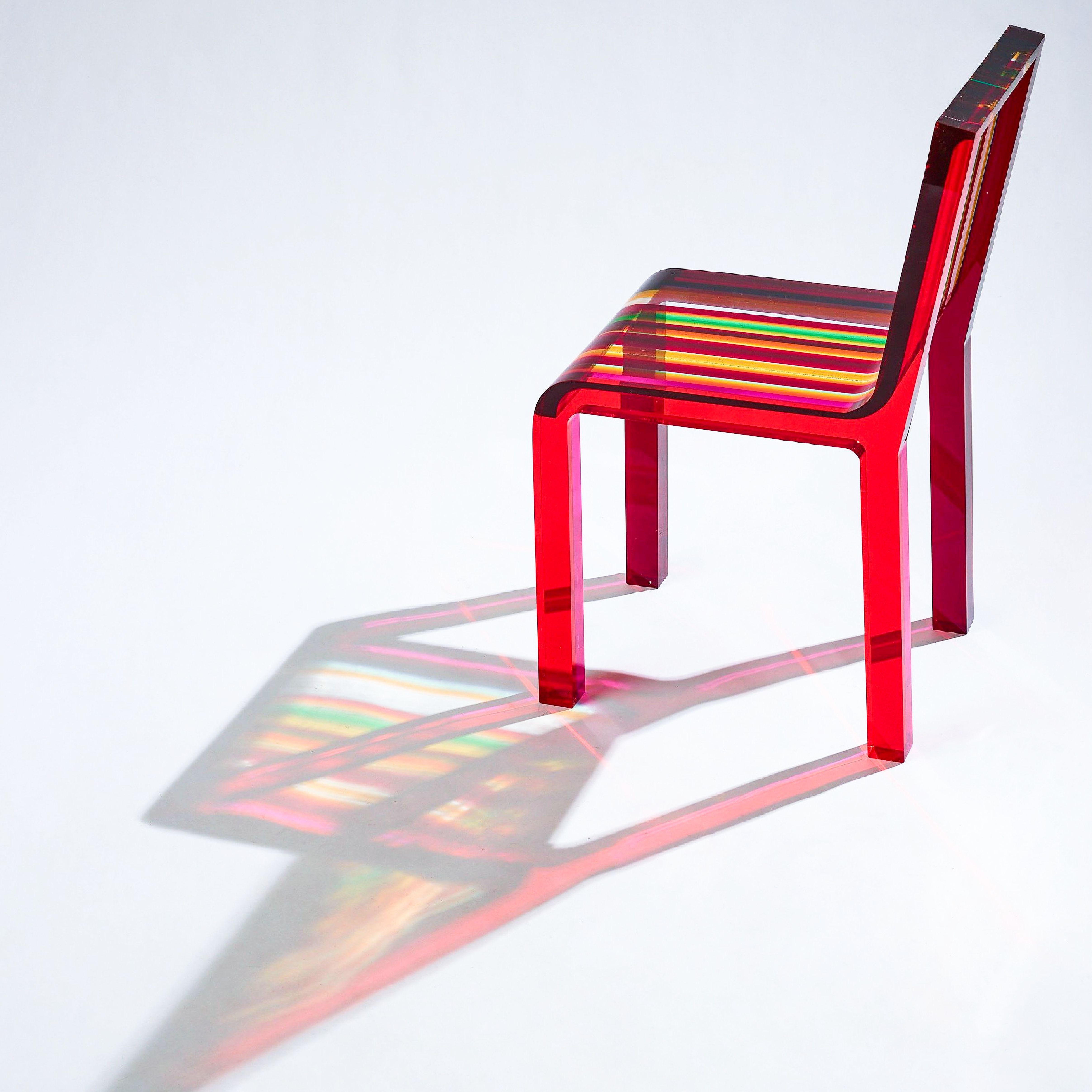 Rainbow Chair by Patrick Norguet for Cappellini 2000 Multi-Color Lucite Acrylic In Good Condition For Sale In Brooklyn, NY