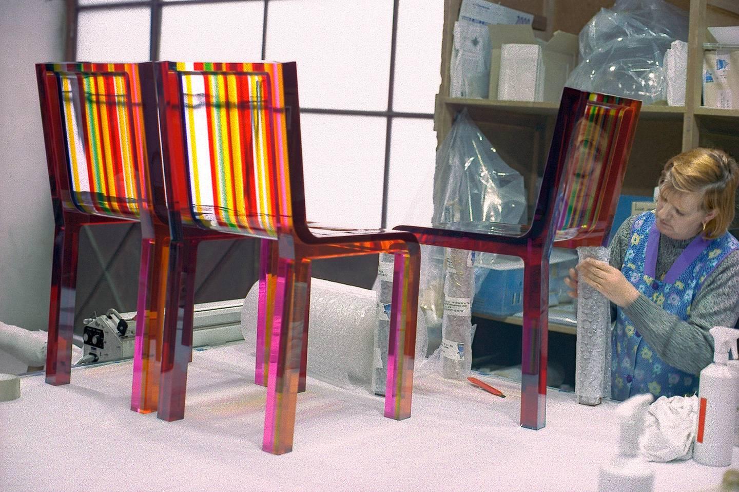 Modern Rainbow Chair by Patrick Norguet in Acrylic Resin for Cappellini For Sale