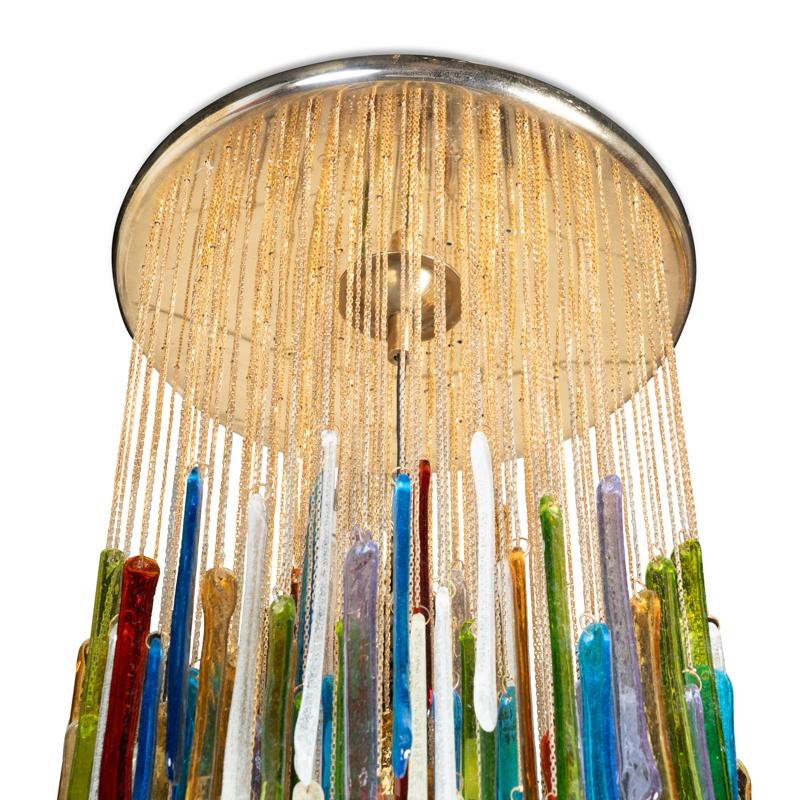 Mid-Century Modern Rainbow Chandelier Italy 1970