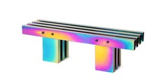 Rainbow Color Stainless Steel HOT Bench Medium Length by Studio Buzao