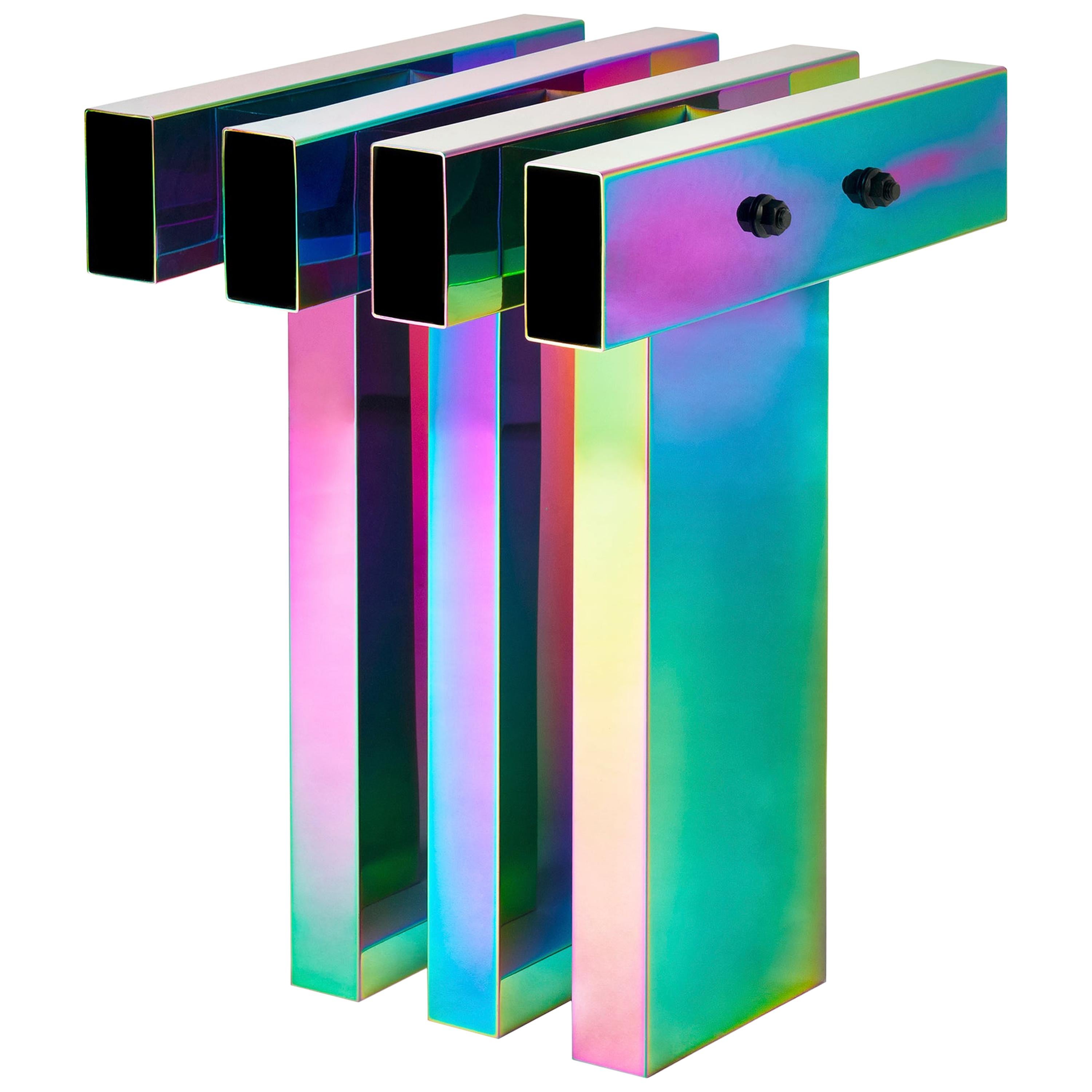 Tavolino caldo in acciaio inox color arcobaleno di Studio A Buzao