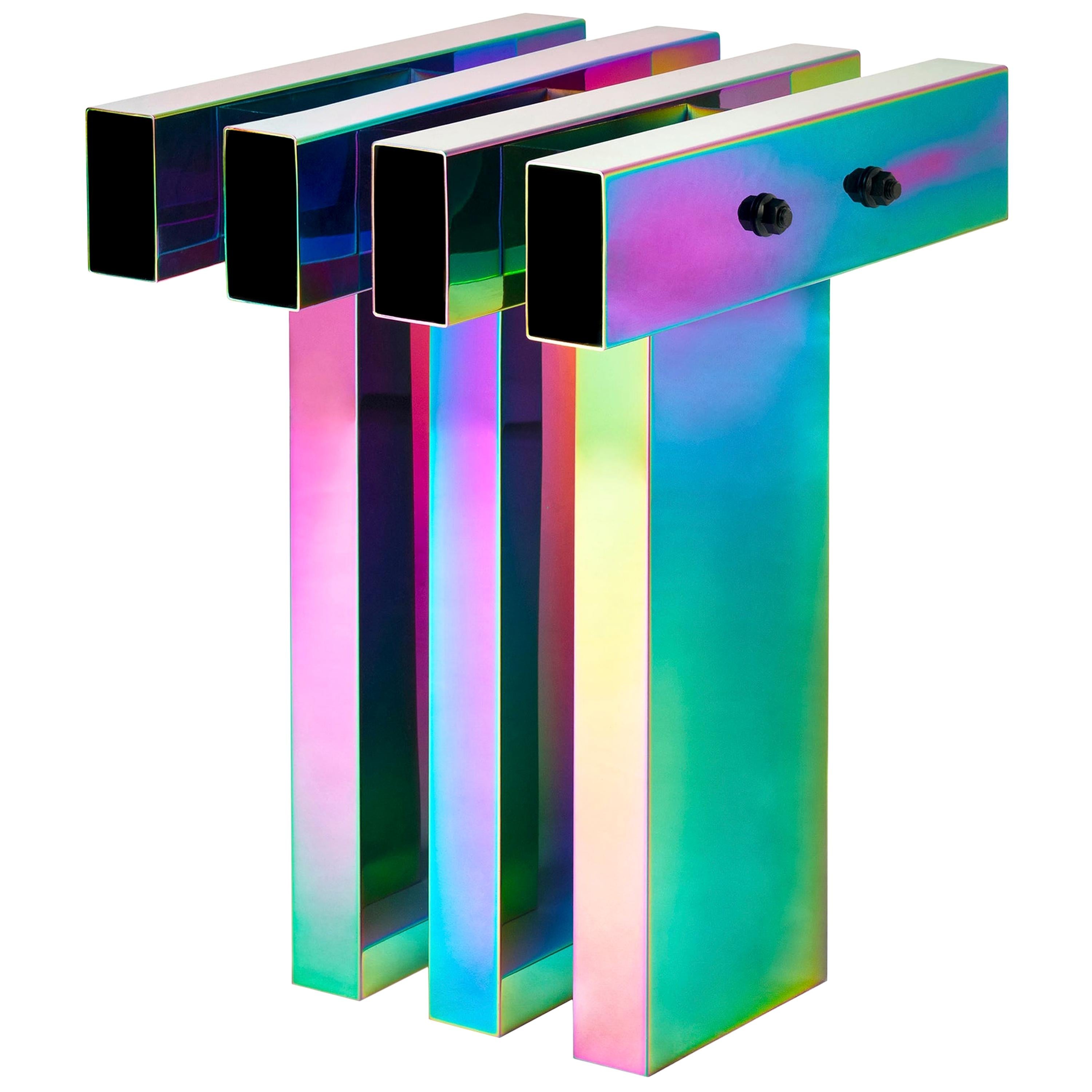 Rainbow Color Stainless Steel Hot Side Table by Studio Buzao