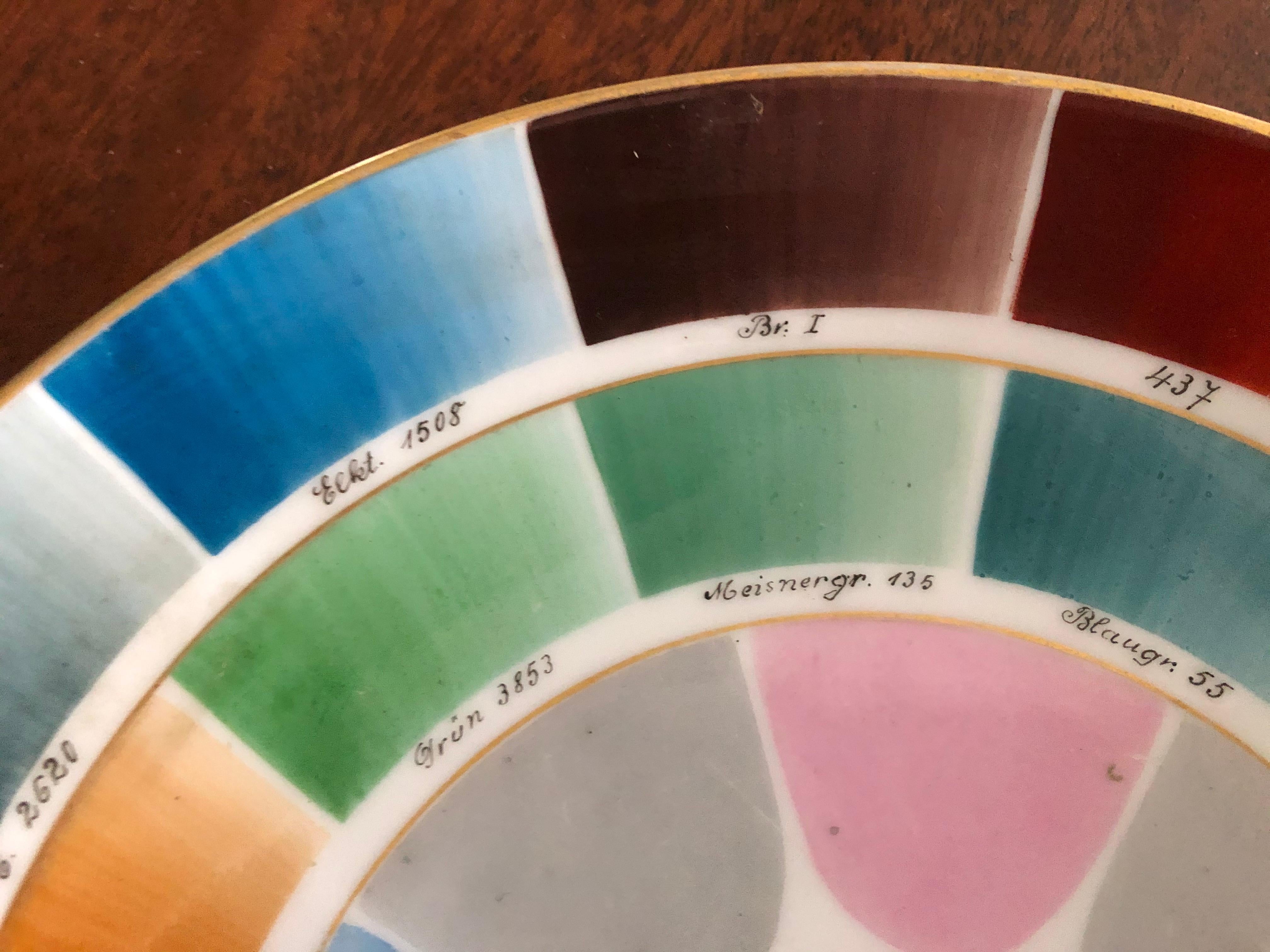 Czech Rainbow Color Wheel Sample Porcelain Plate