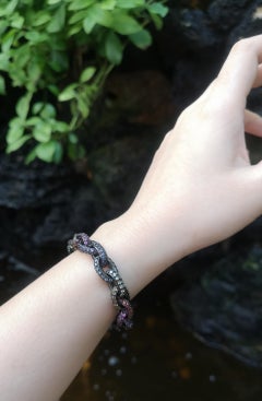 Rainbow Colour Sapphire, Rainbow Colour Semi Precious Stone Bracelet in Silver